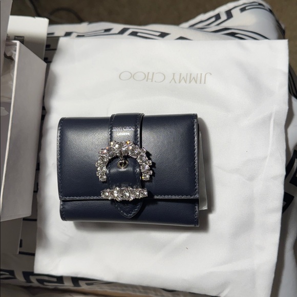 Brand new Jimmy Choo Black Crystal Embellished Women's wallet.feminine classic - Picture 7 of 9